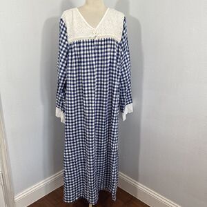 Redtag Maxi Dress Womens 14 Eyelet‎ Gingham Granny Cottagecore 90s